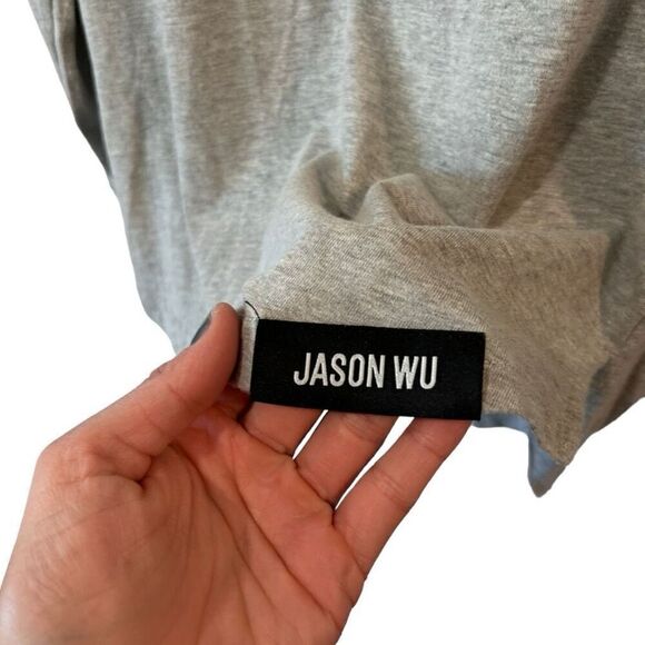 Jason Wu For Eva Air Drawstring Long Sleeve Pullover Top Gray sweater Size M - Picture 7 of 10